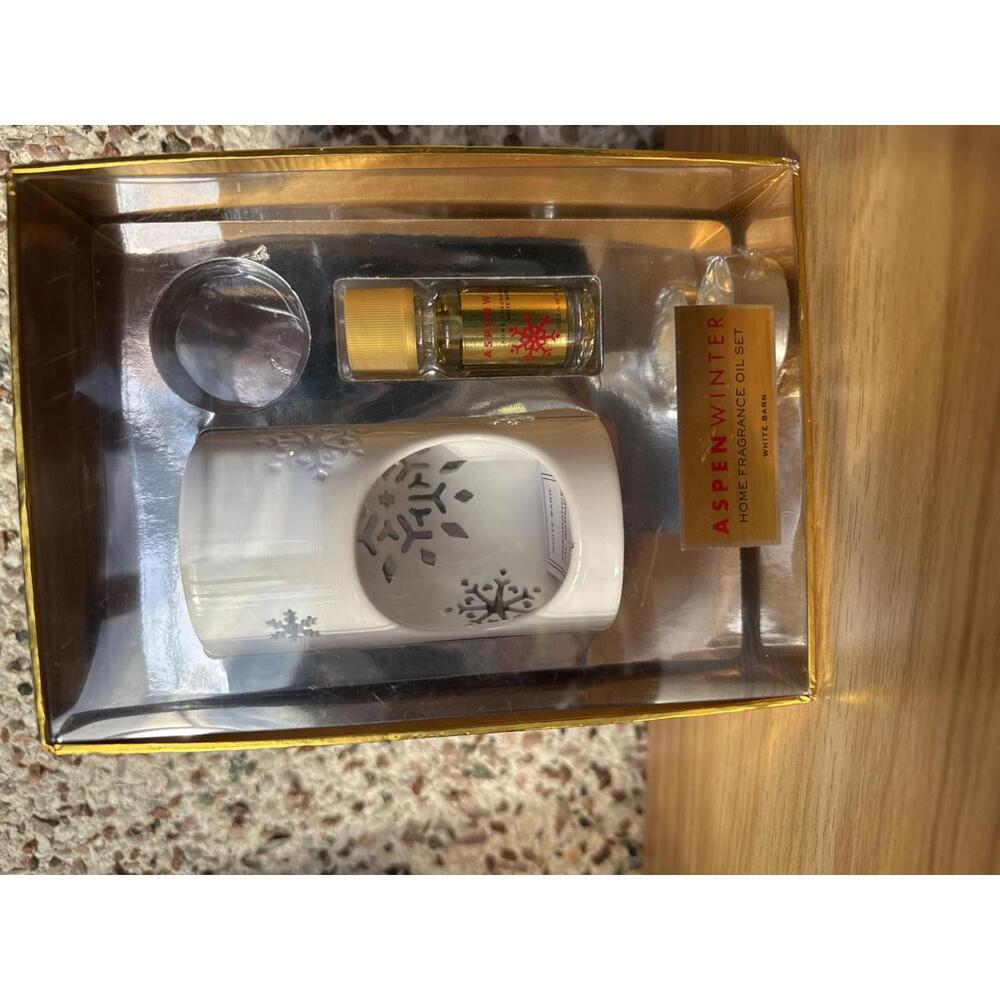 White Barn Aspen Winter Home Fragrance Oil Warmer Gift Set Vintage New